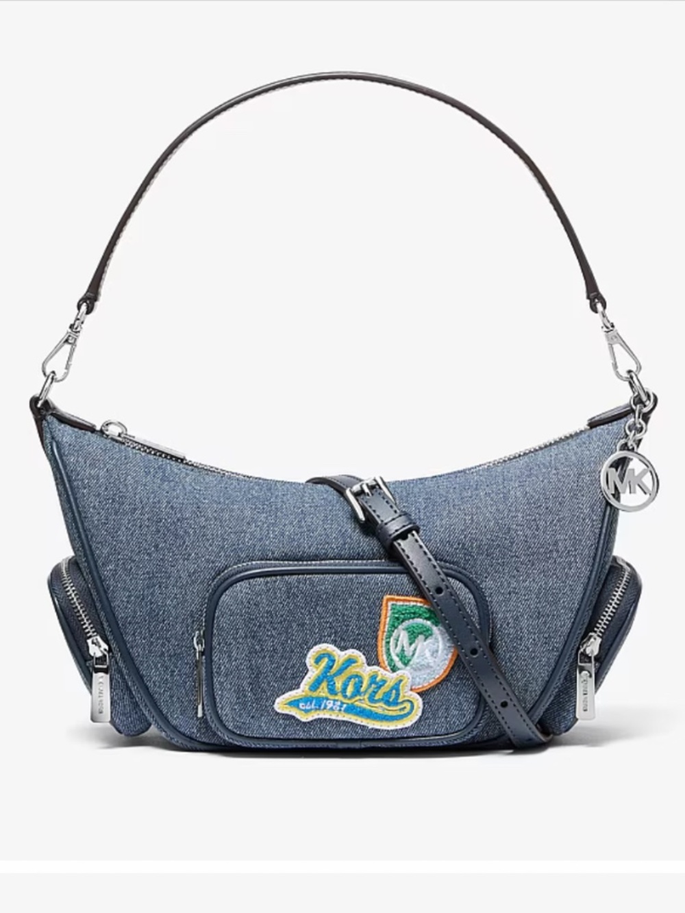 NWT Michael Kors Merritt Small Denim Convertible Shoulder Crossbody Bag